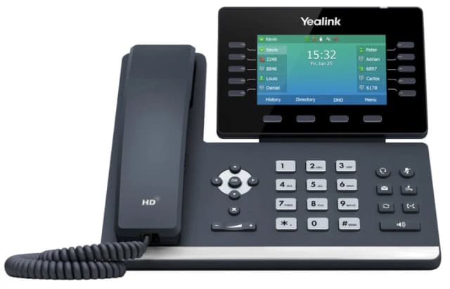 Yealink T54W desk phone included with Business Phone System, color touch display with built-in Wi-Fi and Bluetooth